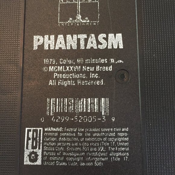 Phantasm VHS 1979 Horror Movie New Breed Productions - Picture 6 of 8